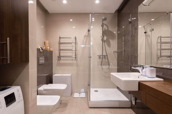 Custom shower glass detail